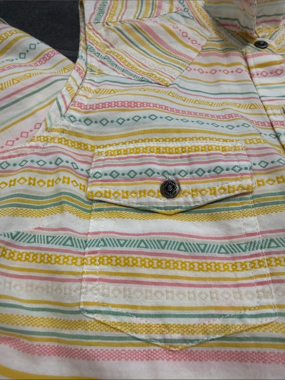 Ariat Jasmine Shirt Sleeveless Striped Button-Front Top in Yellow - Picture 3 of 11